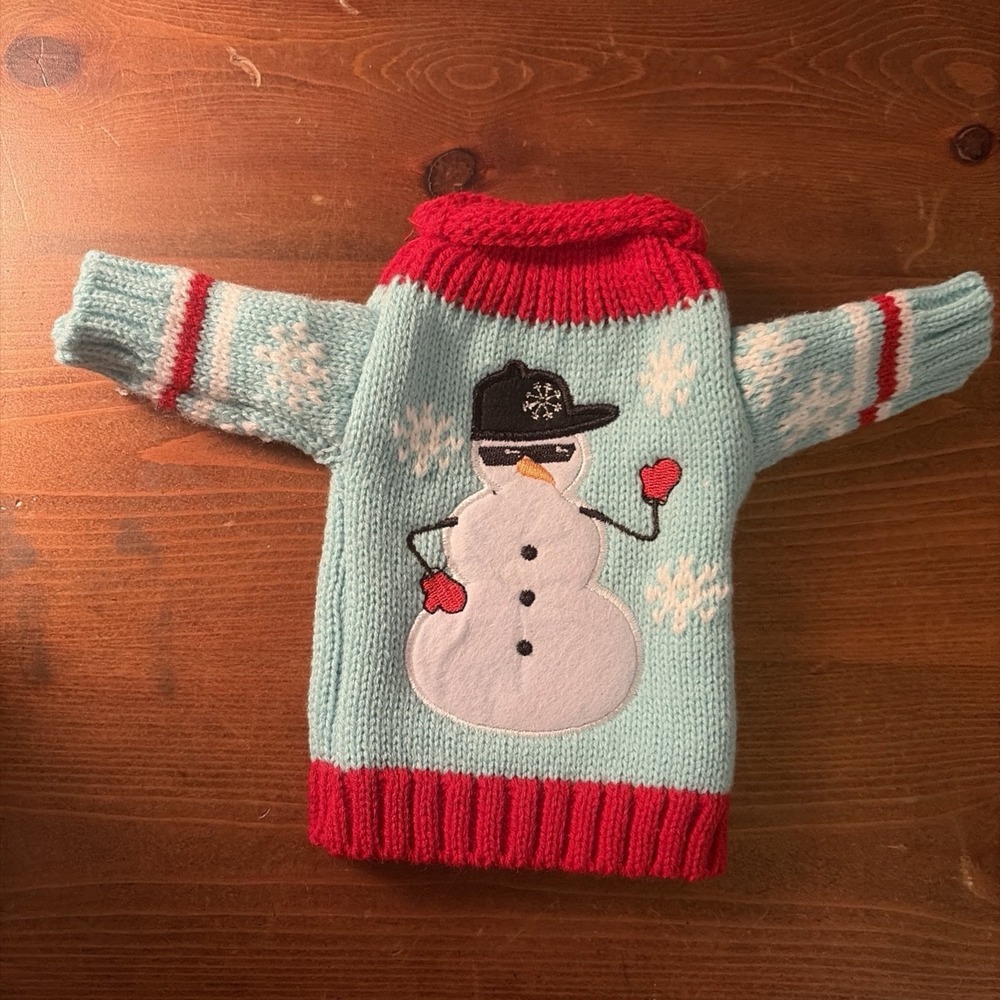 Ugly Christmas Sweater Wine Bottle Cover Cool Snowman Liquor Bottle Buddies